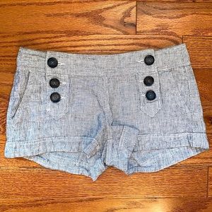 express grey button-up shorts women’s size 2